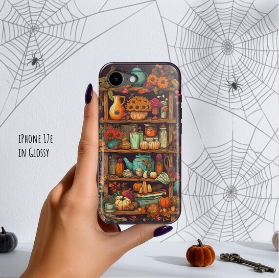 Fall Phone Case in Cool Floral & Pumpkins Anime Aesthetic: iPhone 17 Case, 17 Pro Case, 17 Air Case, 17 Pro Max Case iPhone 16 Case MagSafe