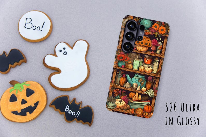 Fall Phone Case in Cool Floral & Pumpkins Anime Aesthetic: iPhone 18 Pro Max 17 17e 16 16e Air MagSafe S26 Ultra, Pixel 11 image 14