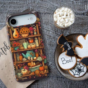 Fall Phone Case in Cool Floral & Pumpkins Anime Aesthetic: iPhone 18 Pro Max 17 17e 16 16e Air MagSafe S26 Ultra, Pixel 11 image 9