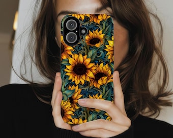 Custodia per telefono Cottagecore MagSafe per iPhone 18 Pro Max 17 17e 16 16e Air MagSafe S26 Ultra, Pixel 11, Boho Farmhouse Girasole
