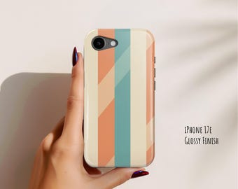 Neutral Cream Stripe Phone Case: iPhone 17e 17 Pro Max MagSafe Air, Pixel, S26