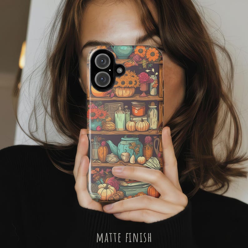 Fall Phone Case in Cool Floral & Pumpkins Anime Aesthetic: iPhone 18 Pro Max 17 17e 16 16e Air MagSafe S26 Ultra, Pixel 11 image 18