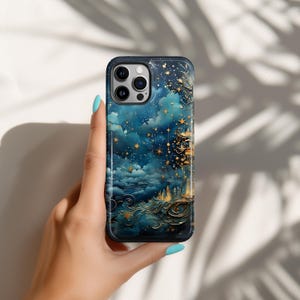 Celestial Swirly Sky Custom Phone Case: iPhone 16 16e 15 14 Pro Max 13 12 11, Google Pixel 7 8 9 Pro Samsung Galaxy S25 S24 S23 Plus Ultra