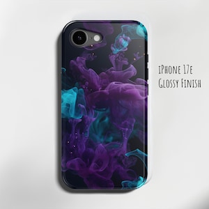 Purple Plumes Phone Case: Dual-Layer Protective, iPhone 17e 17 Pro Max S26 Ultra, MagSafe