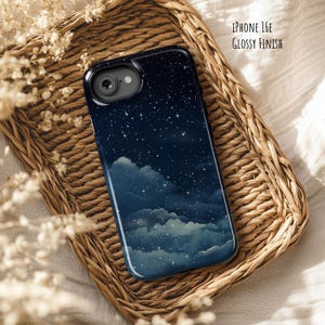 Stars & Clouds in Night Sky Phone Case: iPhone 16e 16 Pro Max 15 Plus MagSafe 14 13 12 11, Samsung Galaxy S25 Ultra S24, Pixel 9 9a 8 7