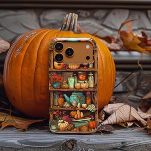 Fall Phone Case in Cool Floral & Pumpkins Anime Aesthetic: iPhone 18 Pro Max 17 17e 16 16e Air MagSafe S26 Ultra, Pixel 11 image 6