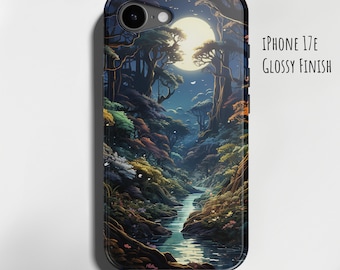 Moonlit Forest Phone Case: iPhone 18 Pro Max Magsafe 17e 17 S26, Pixel 11, Dual-Layer Tough Cover