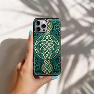 Celtic Knots Phone Case: iPhone 16 15 14 13 12 Pro Max Plus Mini MagSafe, Google Pixel 7 8 9 Pro XL, Samsung Galaxy S25 S24 Plus S23 Ultra
