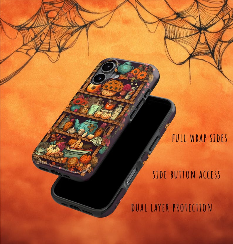 Fall Phone Case in Cool Floral & Pumpkins Anime Aesthetic: iPhone 18 Pro Max 17 17e 16 16e Air MagSafe S26 Ultra, Pixel 11 image 7