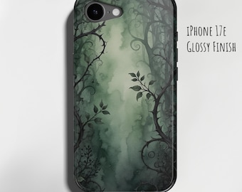 Green Watercolor Forest Phone Case: iPhone 17e 17 Pro Max, S26 Plus Ultra, Pixel