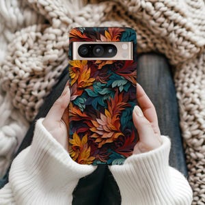 Teal Leaves Phone Case, Impact-Resistant, Dual Layer, iPhone 17e Galaxy S26 Pixel 10 image 11