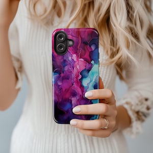 Dark Swirl Watercolor Cool Phone Case: iPhone 16 Pro 16e 15 Pro Max 14 Plus 13 MagSafe 12 11, Pixel 9 8 7 Samsung Galaxy S25 S24 S23 Ultra