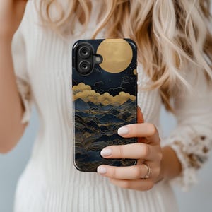 Custodia per telefono Moon Stars & Mountains: iPhone MagSafe 16e 16 Pro 15 Pro Max 14 13 12 11, Samsung Galaxy S25 S24 S23 Plus Ultra, Pixel 9a 9 8 7