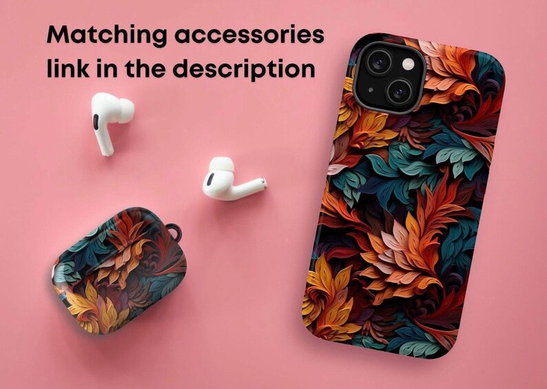matching iPhone case and AirPods case, link in the description