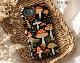 Mushroom Phone Case: iPhone 17 Pro Max 17e Air, Galaxy S26, Pixel, Dual-Layer, Protective