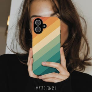 Retro Rainbow Phone Case: iPhone 18 Pro Max Magsafe 17e 17 S26, Pixel 11