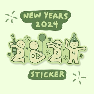 New Years 2024 Celebratory Sticker | Vinyl Waterproof Sticker
