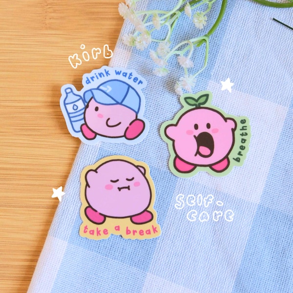 Adesivi per la cura di sé Pink Blob / Adesivi in vinile impermeabili per Bullet Journal, Planner, Laptop, Bottiglia d'acqua, Custodia per telefono, Decorazioni