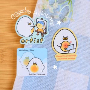 Eggwin Stickers | Vinyl Waterproof Stickers for Bullet Journal, Planner, Laptop, Water Bottle, Phone Case, Deco