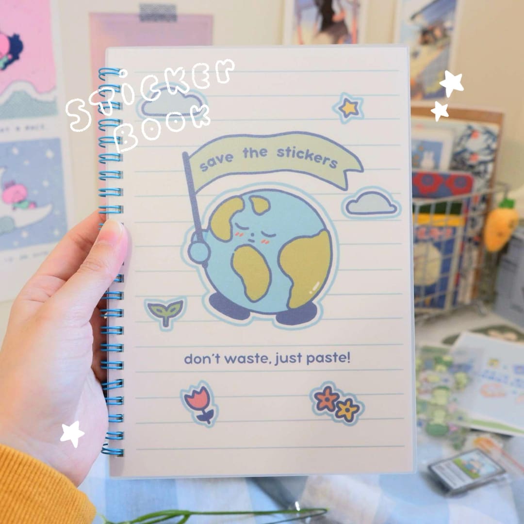 Save the Stickers Reusable Sticker Book | Sticker Album for Unused ...