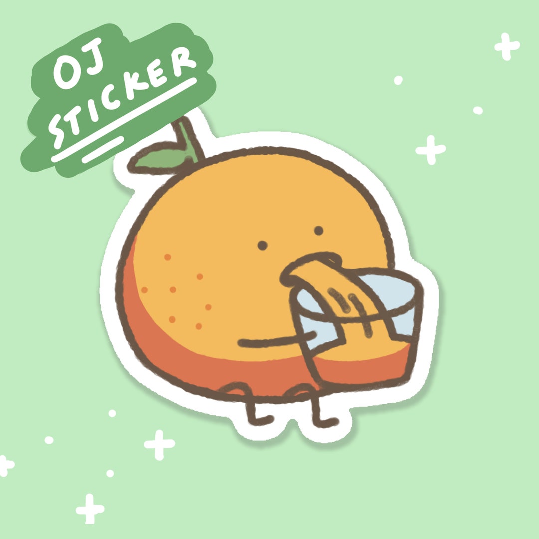 Orange Juice Sticker Vinyl Waterproof Sticker for Bullet Journal