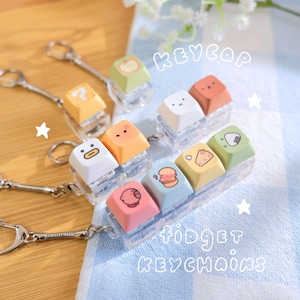 Cute Keycap Fidget Keychains | Clicky Fidget Keychain, Mechanical Keyboard Fidget, Keyboard Switch, Keyboard Fidget Toy