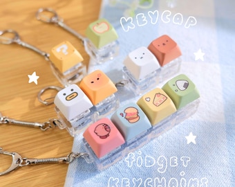 Porte-clés Fidget Keycap mignon | Porte-clés Clicky Fidget, Fidget de clavier mécanique, Interrupteur pour clavier, Jouet pour clavier Fidget