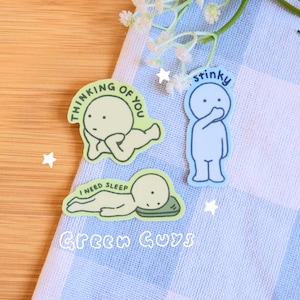 Green Guy Stickers | Vinyl Waterproof Stickers for Bullet Journal, Planner, Laptop, Water Bottle, Phone Case, Deco