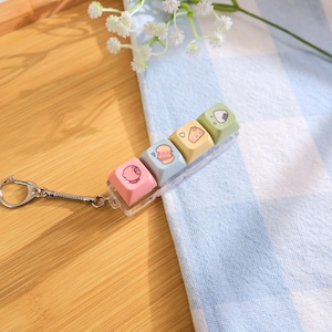 Cute Keycap Fidget Keychains | Clicky Fidget Keychain, Mechanical Keyboard Fidget, Keyboard Switch, Keyboard Fidget Toy Pink Blob