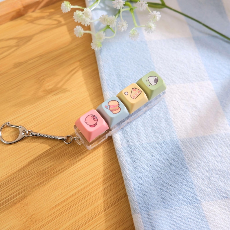 Cute Keycap Fidget Keychains | Clicky Fidget Keychain, Mechanical Keyboard Fidget, Keyboard Switch, Keyboard Fidget Toy Pink Blob