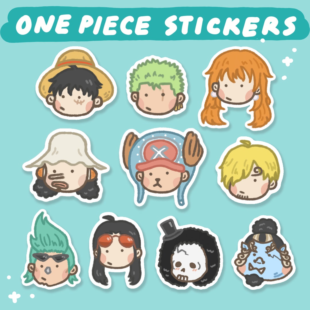 One Piece Straw Hat Pirates Sticker Beans Vinyl Waterproof - Etsy