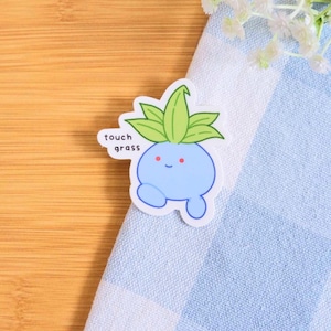 Poke Self-Care Stickers | Vinyl Waterproof Stickers for Bullet Journal, Planner, Laptop, Water Bottle, Phone Case, Deco Touch Grass