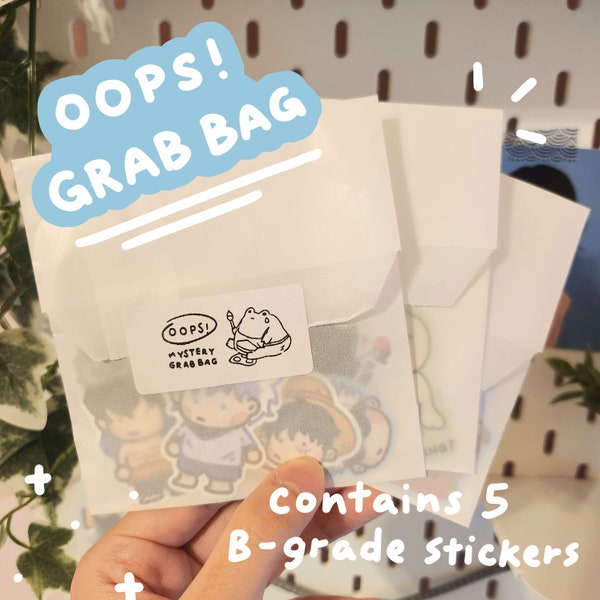 Oops Mystery Sticker Grab Bag, Oops Stickers, B-grade Mystery Sticker Pack | Vinyl Waterproof Stickers