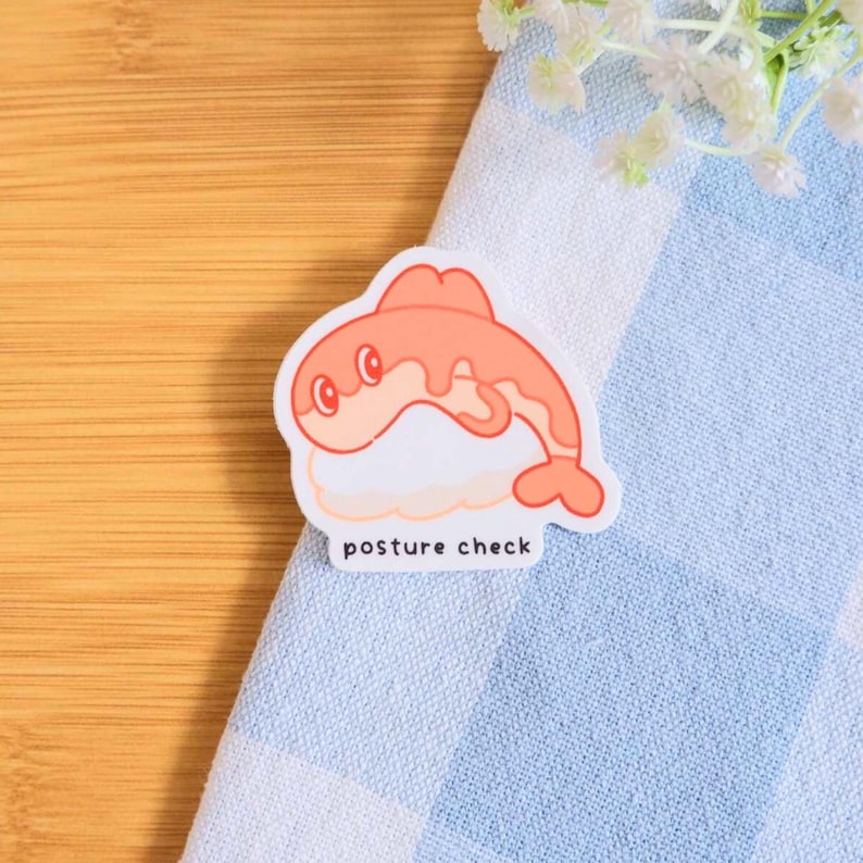 Poke Self-Care Stickers | Vinyl Waterproof Stickers for Bullet Journal, Planner, Laptop, Water Bottle, Phone Case, Deco Posture Check
