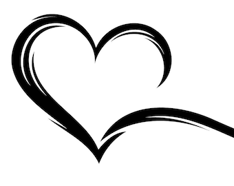 Open heart personalise digital download - Ai-EPS-PNG-SVG