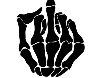 Skeleton middle finger hand digital download - Ai-EPS-PNG-SVG
