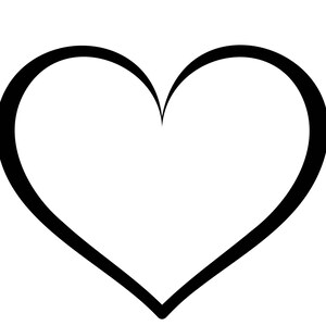 Heart Outline Vector: Love, Wedding, Valentine&#39;s Logo (Digital Download)