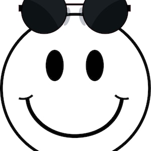 Smiley face with sunglasses digital download - Ai-EPS-PNG-SVG