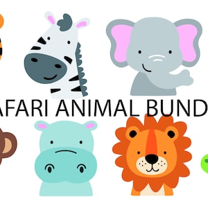 Pacchetto animali safari, animali safari, loghi animali, cricut animali, svg animali, pacchetto png animali, download digitale - Ai-EPS-PNG-SVG