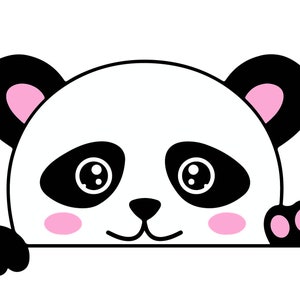 Cute Panda, panda face, panda svg, panda animal instant digital download - Ai-EPS-PNG-SVG