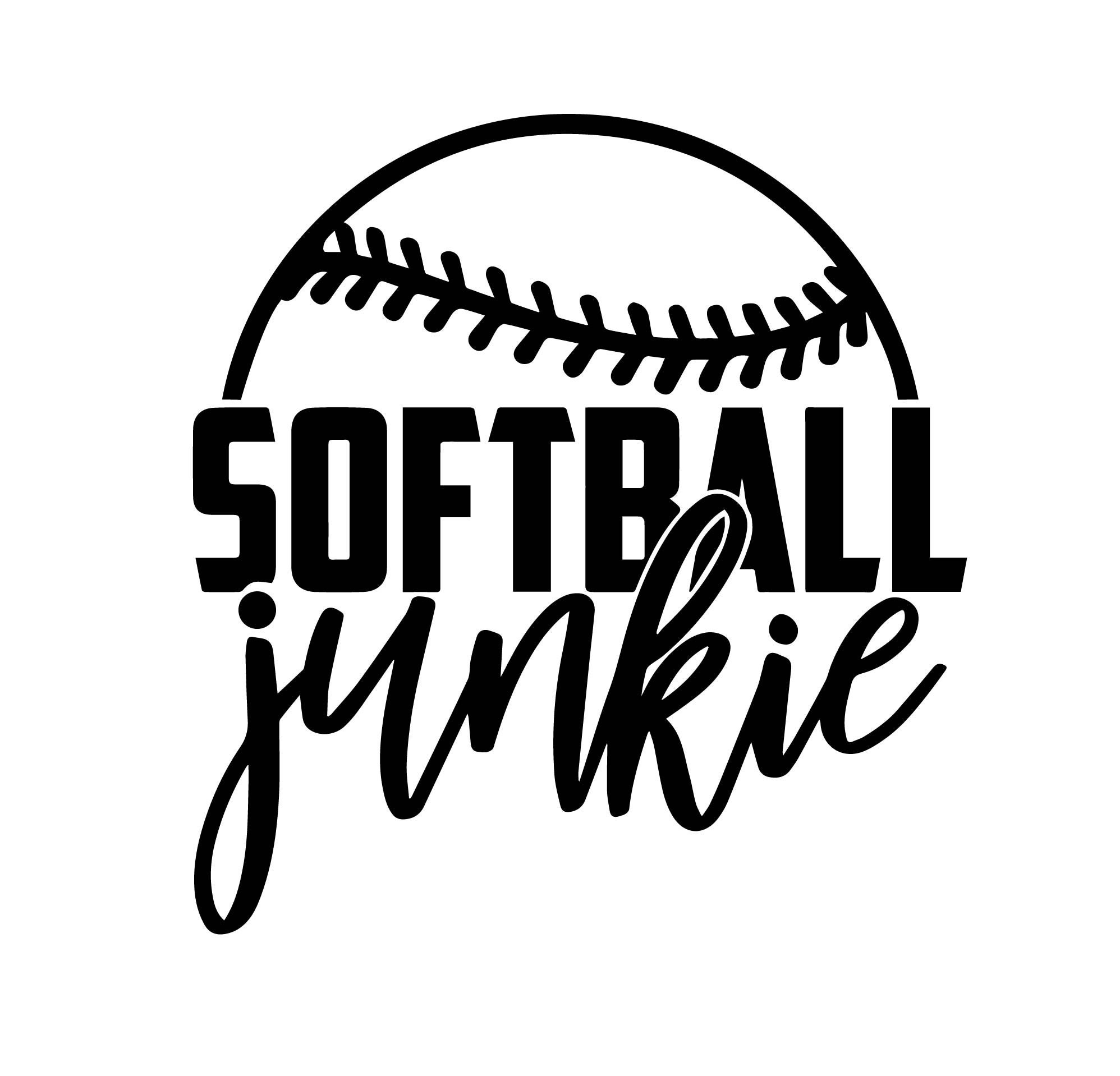 Softball Digital Art, Softball Junkie Digital Art, Softball Sport Logo