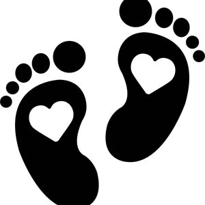 Baby Heart Footprint SVG: Newborn Feet Logo (Digital Download)