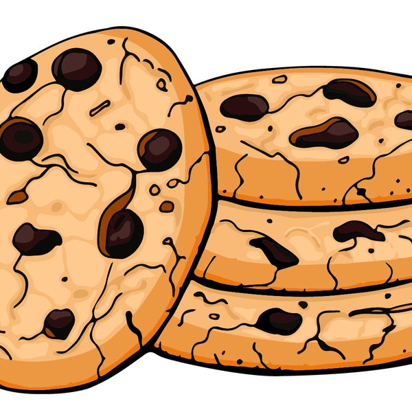 Chocolate chip cookie, chocolate chip cookie stack, chocolate chip svg design, cookie design, cookie logo,digital download - Ai-EPS-PNG-SVG