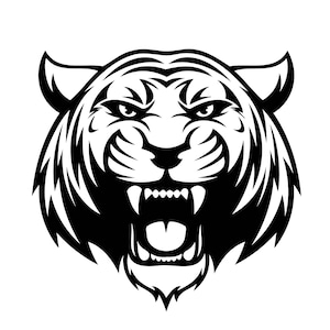 Ferocious Tiger, Tiger head, Tiger head art instant digital download - Ai-EPS-PNG-SVG