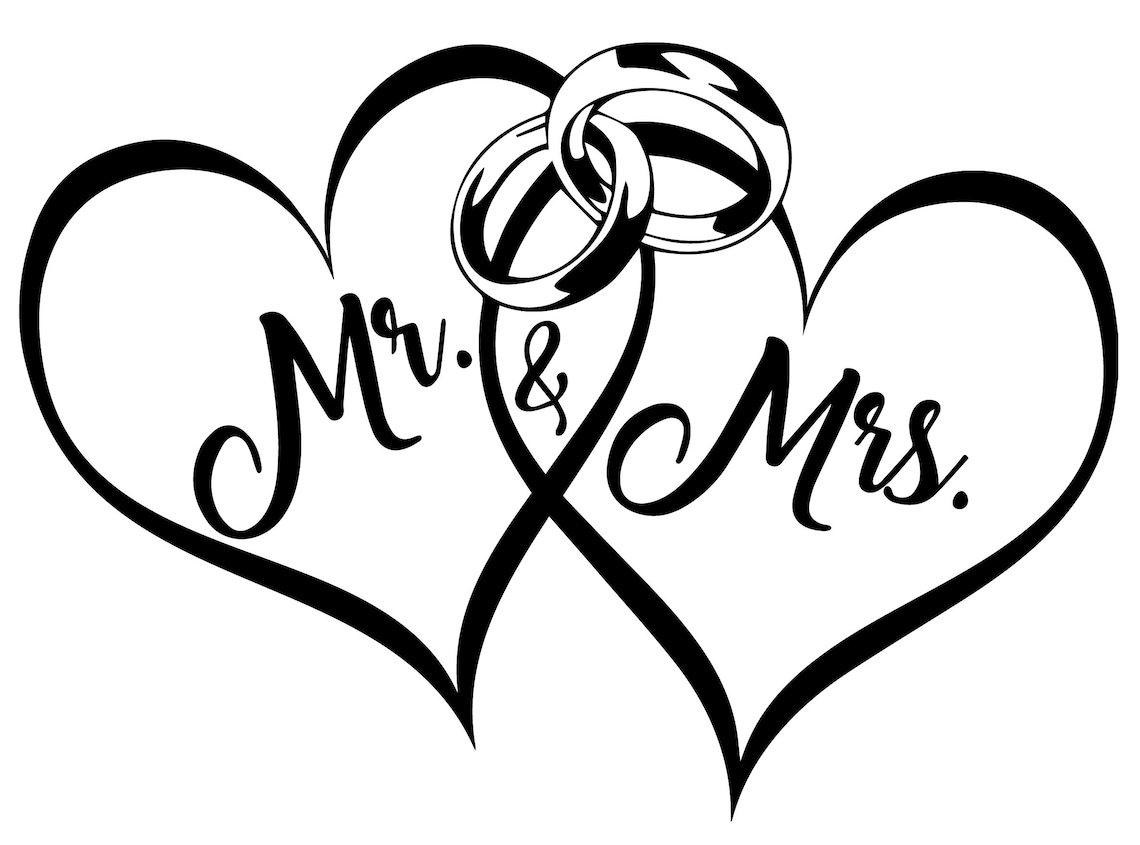 Mr & Mrs Wedding Rings Heart Logo (digital Download) - Etsy