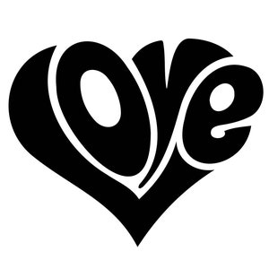 Love heart logo, art instant digital download - Ai-EPS-PNG-SVG