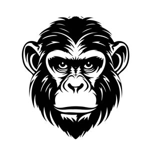 Monkey, Monkey head, monkey logo, monkey svg, animal logo instant digital download - Ai-EPS-PNG-SVG
