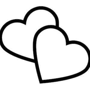 Double love hearts, double heart outlines digital download - Ai-EPS-PNG-SVG