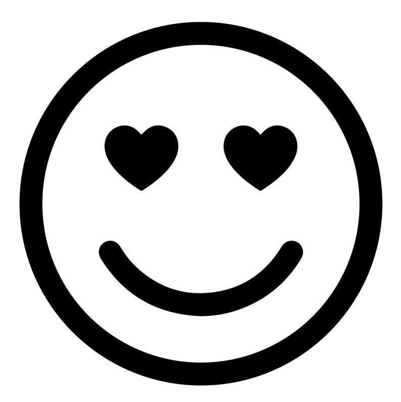 Smiley Face Heart Eyes Instant Digital Download - Ai-eps-png-svg - Etsy