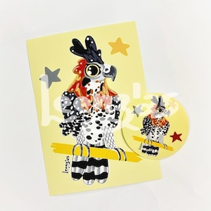 Ornate hawk-eagle art / bird sticker / bird drawing / funny birds / wildlife stickers / waterbottle sticker / laptop decal / eagle / hawk